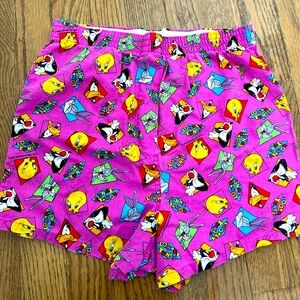 vintage looney tunes 90s kids boxer shorts bugs bunny tweety bird